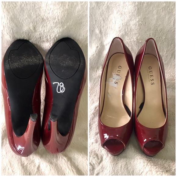 👑✅PRICE FIRM✅ GUESS Dark Red Patent Heels - Picture 6 of 11